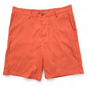 Vineyard Vines Link Shorts Men's Bright Orange Golf Flat Front Bold Preppy 34
